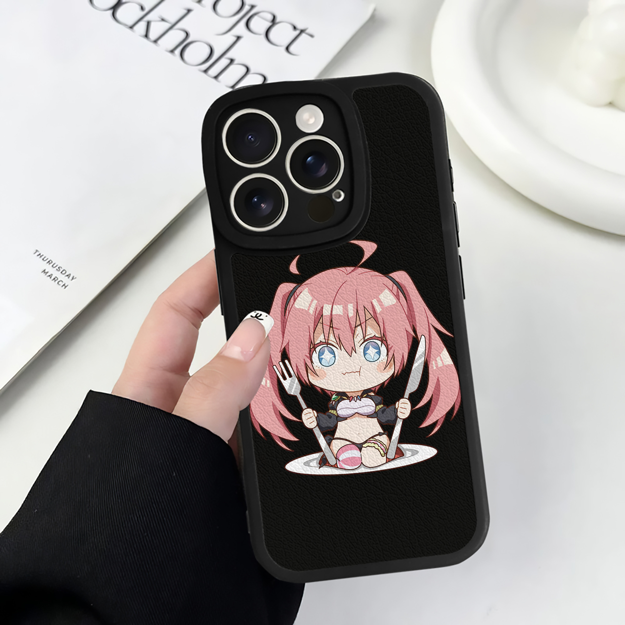 （画像用） 転スラ Regarding Reincarnated to Slime 【iPhone 16シリーズ対応】シリコンスマホケース（レザー調） 材質：シリコン
